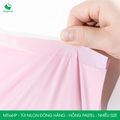 Combo 100 túi nilon gói hàng - túi niêm phong đóng hàng màu hồng pastel - NHIỀU KÍCH THƯỚC