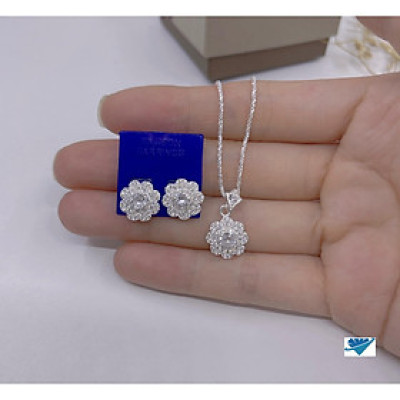 Bộ trang sức mặt hoa chất liệu bạc s925 MS193a