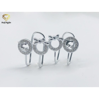 Bông tai bạc Ý 925 Huệ Ngân Bông cài RYEJ140001