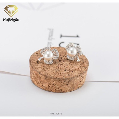 Bông tai bạc Ý 925 Huệ Ngân - Cỏ bá lá may mắn RYE140678