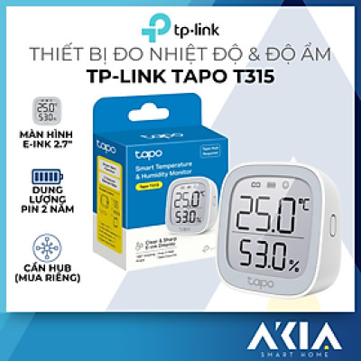Thiết Bị Đo Nhiệt Độ & Độ Ẩm Thông Minh TP-Link Tapo T315 - Màn hình E-Ink 2.7", Đo chính xác cao, Cần Hub Tapo - HÀNG CHÍNH HÃNG