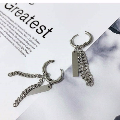 Bông tai thả xích dáng ngắn ngầu bá cháy 1 đôi unisex