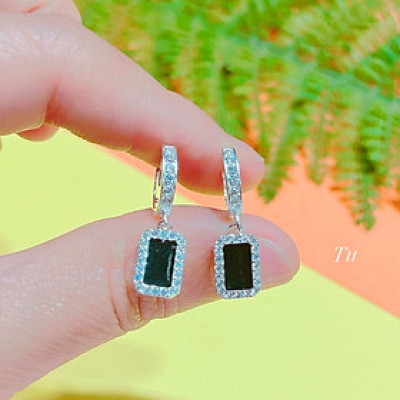 Bông tai bạc thời trang khoá tròn chất liệu bạc s925 MS070t