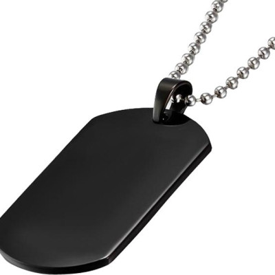 Mặt dây chuyền thẻ bài MDC328 (3x5 cm) - Màu Đen