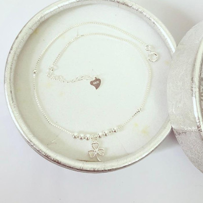 Lắc chân bạc nữ trang sức bạc Ý S925 Huệ Ngân - Cỏ ba lá may mắn RYBJ50059