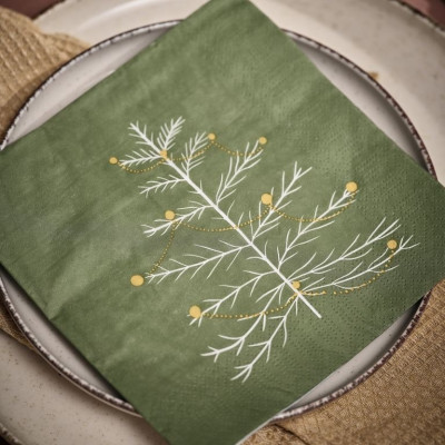 Giấy đa năng | JYSK Akvamarin | đỏ/trắng | R33xD33cm | bộ 20 chiếc