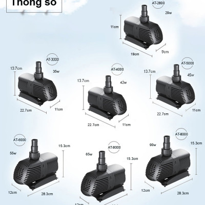 Máy bơm nước ATMAN AT8000 65W, 8000L/Hr lọc nước hồ cá koi, bơm sinh hoạt, tiểu cảnh, đài phun nước cao cấp