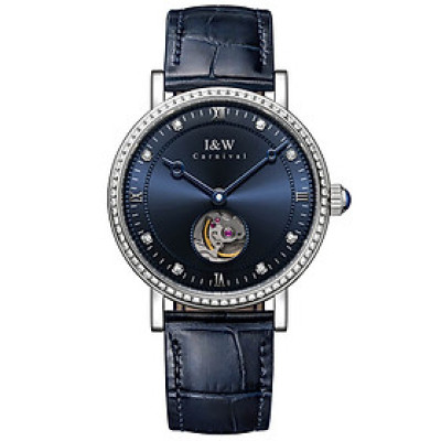 Đồng Hồ Nam I&W Carnival 636G Chính Hãng Full Box Chống Nước Kính Chống Xước Dây Da Cao Cấp BH 60T (Máy Cơ Tự Động)