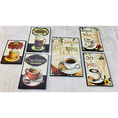 (ẢNH THẬT) Tranh treo tường trang trí decor quán cà phê tranh có khung kèm đinh
