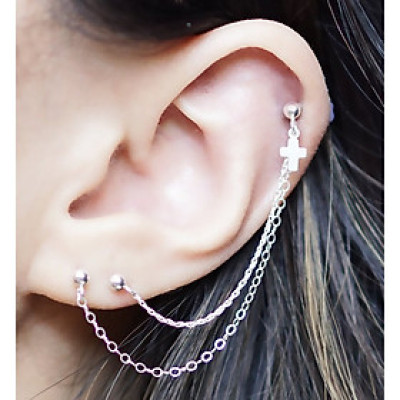 Bông tai hoạ tiết mặt dây chuyền ba điểm đeo bí ẩn quyến rũ 1 đôi 