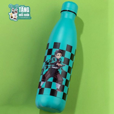 Bình Giữ Nhiệt 750 ml Nhân Vật Demon Slayer - Thiên Long VF-001/DS - Tanjiro - Tặng Kèm Standee Acrylic Có Móc Khóa