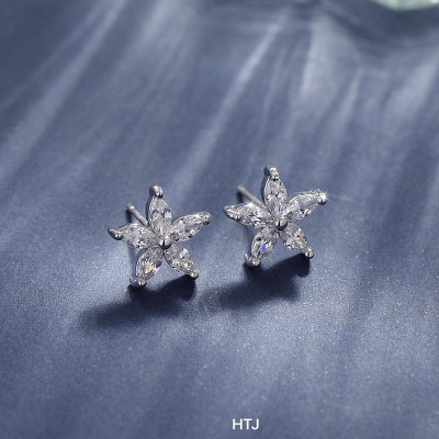 Bông tai bạc thời trang gắn hại trai xinh xắn chất liệu bằng bạc s925 SA0752