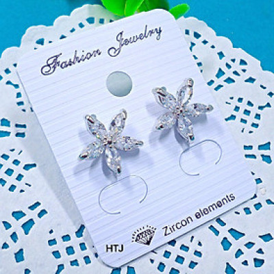 Bông tai bạc thời trang gắn hại trai xinh xắn chất liệu bằng bạc s925 SA0752