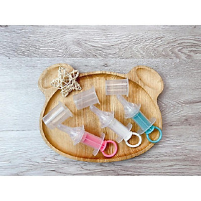 Dụng cụ uống thuoc sữa, bón thuoc bằng ống bơm xilanh cho bé đầu silicon mềm có nắp đậy