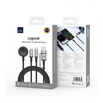 Cáp Sạc Nhanh Wi WU Legend 3in2 100W Wi-C050 - Hàng chính hãng