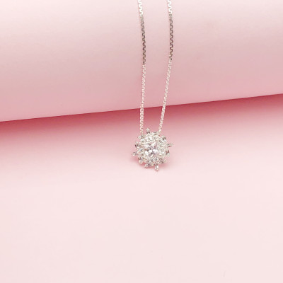 Dây Chuyền Vòng Cổ Nữ Bạc 925 Đính Đá Tinh Tế BẠC HIỂU MINH DMD492