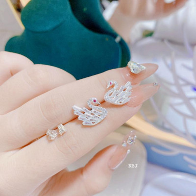 Bông tai bạc hình thiên nga chất liệu bạc s925 MS78e