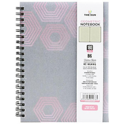 Sổ Lò Xo Bìa Cứng Geometric B6 - Kẻ Ngang - 160 Trang 80gsm - The Sun 02