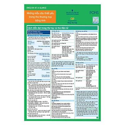 Sách - English At A Glance – Những Mẫu Câu Thiết Yếu Trong Thư Thương Mại Tiếng Anh - Nhân Trí Việt
