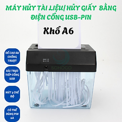 [VIDEO]- Máy cắt giấy cổng USB A5, A6 tự động phù hợp cho gia đình, bill thanh toán tại các cửa hàng- Máy hủy tài liệu văn phòng mini