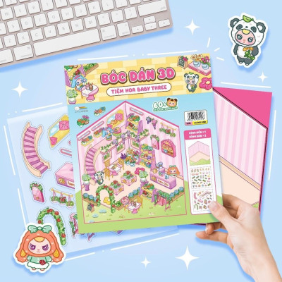 Sách - Bóc Dán 3D Baby Three - Đồ Chơi Bóc Dán 300+ Sticker Cho Bé -  Combo 5 Cuốn - Megabook