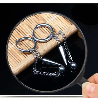 Khuyên tai BTNam mũi nhọn thả xích cực chất 1c BTV01