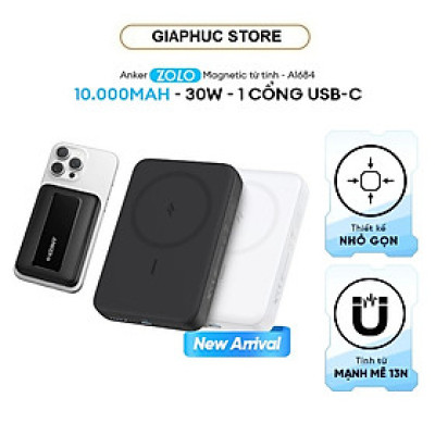 Sạc dự phòng Anker Zolo A1684 10000mAh 30W sạc không dây tối đa 15W - GiaPhucStore | Hàng Chính Hãng