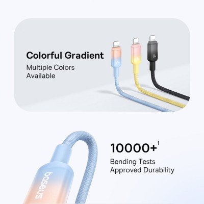 Cáp sạc nhanh Type C to iP 20W Baseus Discolor Series Fast Charging Data Cable - Hàng chính hãng