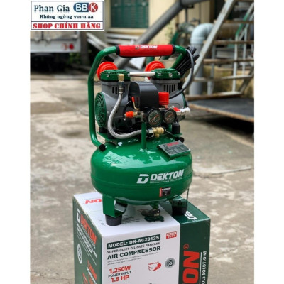 Máy Nén Khí Không Dầu Dekton 12L ( DK-AC2912SW ) 1.5HP, Bảo hành máy chính hãƞg, 100% Dây đồng