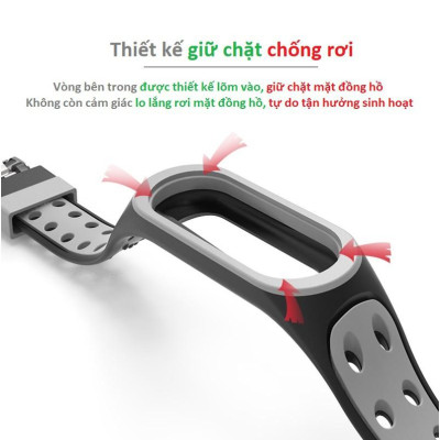 Dây Silicon cao cấp hai khóa nhiều màu sắc dành cho Xiaomi Miband 5 và Miband 6