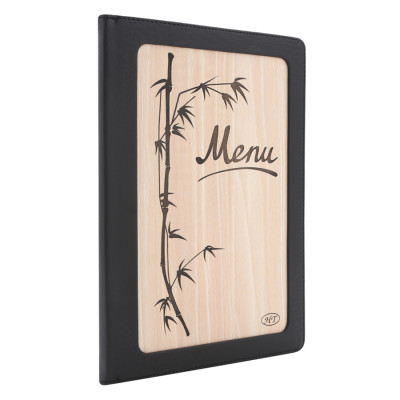 Bìa 10 Lá Menu Da May Gỗ Cao Cấp HT 2030