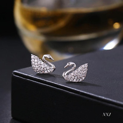 Bông tai bạc khuyên nụ thiên nga chất liệu bạc s925 MS040a