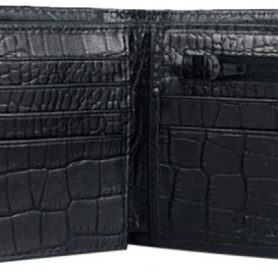 Ví Nam Vân Cá Sấu Huy Hoàng HT2111 (12.5 x 10 cm) - Đen