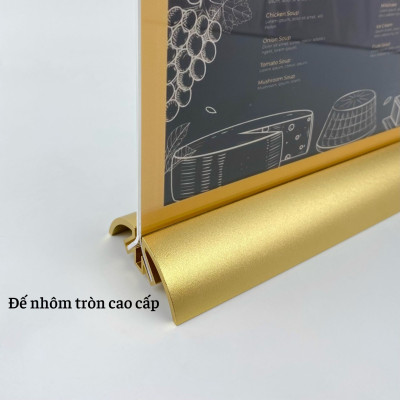 Kệ menu nhà hàng, Standee mica để bàn, Bảng quét mã QR Code, Kệ mica 2 mặt Enter E40 100x150mm đế nhôm cao cấp A6