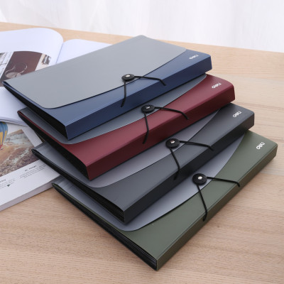 Cặp Tài Liệu A4 7 Ngăn Deli - Xanh Dương, Xanh Lá, Đỏ, Đen - 1 Cái E38151