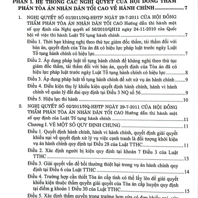 Hệ Thống Các Nghị Quyết Của Hội Đồng Thẩm Phán Tòa Án Nhân Dân Tối Cao Về Hành Chính, Kinh Tế-Thương Mại Và Hôn Nhân Gia Đình Từ Năm 2000 Đến 2023 (Dành Cho Phẩm Phán, Thẩm Tra Viên, Hội Thẩm, Kiểm Soát Viên, Luật Sự Và Các Học Viên Tư Pháp)