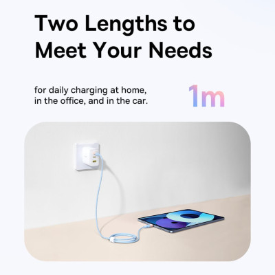 Cáp sạc nhanh Type C to iP 20W Baseus Discolor Series Fast Charging Data Cable - Hàng chính hãng