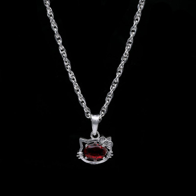Dây Chuyền Trẻ Em Bạc Hiểu Minh DTE051P Mèo Kity