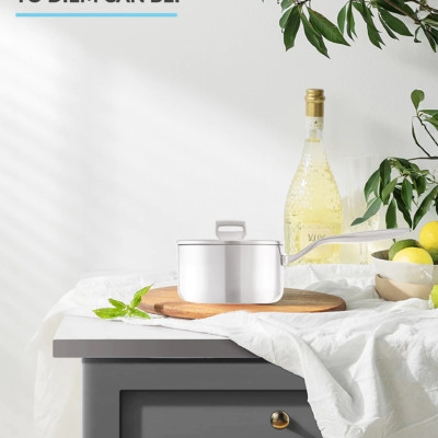 Quánh Inox316 Đúc Đáy Liền 3 Lớp Haatz CIC1240 Size 16cm - Hàng Chính Hãng Bảo Hành 5 Năm