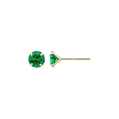 14K Gold Post Earrings Green - MOON Jewelry