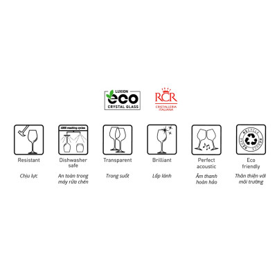 Ly Rượu Vang Thuỷ Tinh Pha Lê RCR - Etna Goblet 200ml