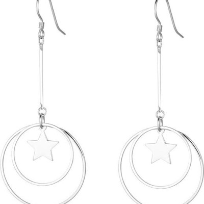 Bông tai hình tròn mix tâm ngôi sao trẻ trung