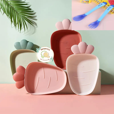 Khay Đựng Đồ Ăn Nhẹ Hình Củ Quả Cho Bé ( Tặng kèm bộ muỗng nỉa silicon cho bé ăn dặm) - HENRYSA