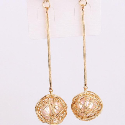 Bông tai châu dài vàng