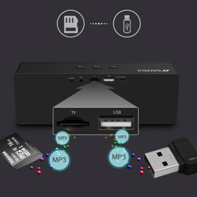 Loa Bluetooth mini Sansui âm thanh vượt trội - Hàng nhập khẩu