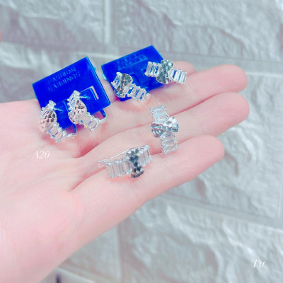 Bông tai bạc đá gate hình nơ chất liệu bạc s925 MS0850