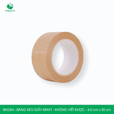 BKG2N - 4.5cm x 35m - 12 cuộn băng keo giấy Kraft da bò mặt trơn không viết được - băng dính kraft đóng hàng