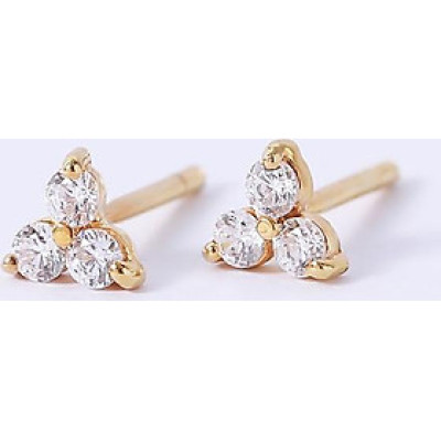 Bông tai bạc ghép 3 viên đá chất lượng cao cấp Cz Gix Jewel BT10