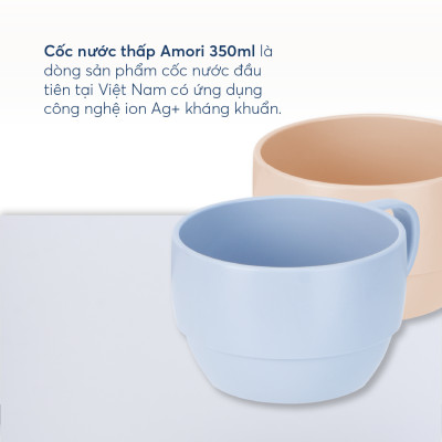 COMBO 2 Cốc nước nhựa cao cấp kiểu thấp Amori 350ml - Chính hãng Inochi
