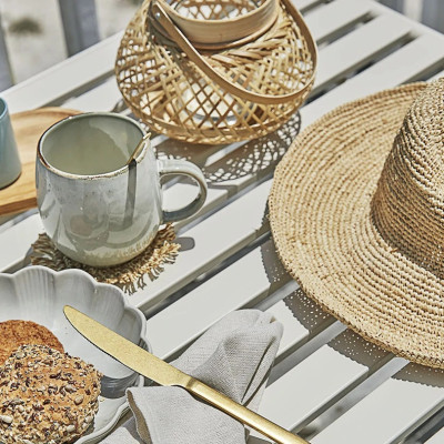 Bộ 4 lót ly | JYSK Lind | sợi giấy | màu tự nhiên | DK12cm